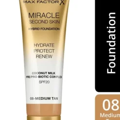 Max Factor Miracle Second Skin Foundation 12 Neutral Deep