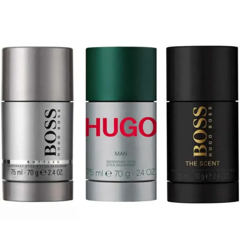 3-pack Hugo Boss Deostick (Bottled + Hugo Man + The Scent 75ml)