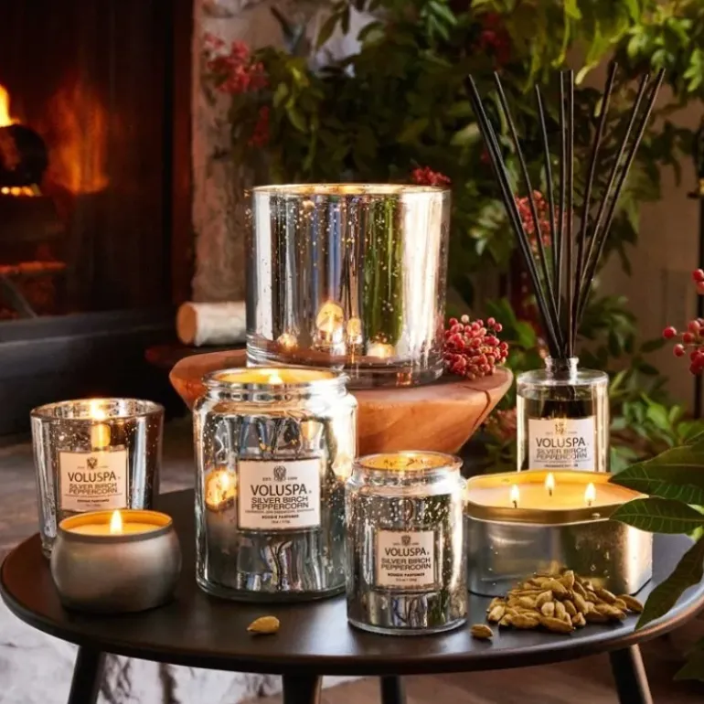 Voluspa Boxed Candle Silver Birch Peppercorn 255g