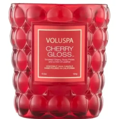 Voluspa Boxed Textured Glass Candle Noble Fir Garland 184g