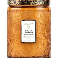 Voluspa Large Embossed Glass Jar Baltic Amber 510g